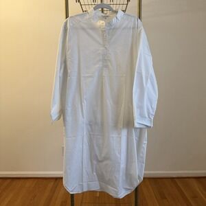 J. Peterman Women Shirt Dress Caftan Long Sleeve Size Large White Cotton NWOT